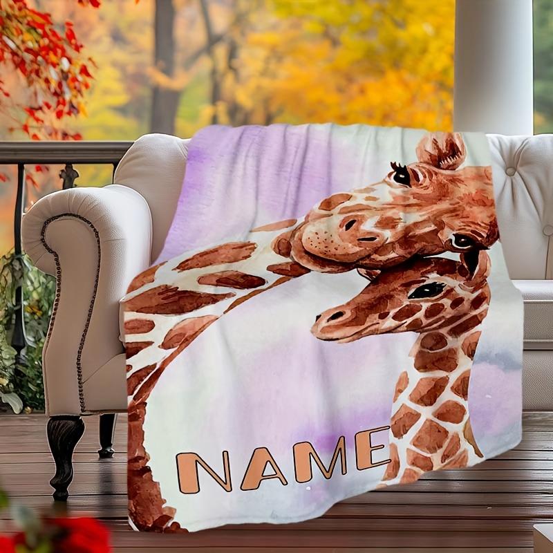Deer Customize Your Name Outdoor Blanket Used For Chair Office Sofa Bed Camping Soft And Warm Giving Friends And Relatives Birthday Graduation Gift