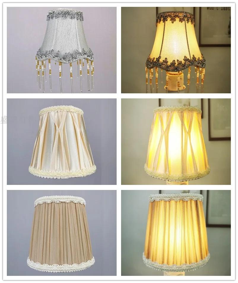 European Style Chandelier Lamp Shade Modern Clip On Droplight Wall Lamp Simple Chandelier Clip Fabric Drum Lamp Shade DIY Decor