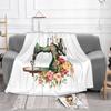 Vintage Sewing Machine Fashion Soft Warm Flannel Blanket Retro Fashion Seamstress Tailor Vintage Sewing Machine Dressmaker