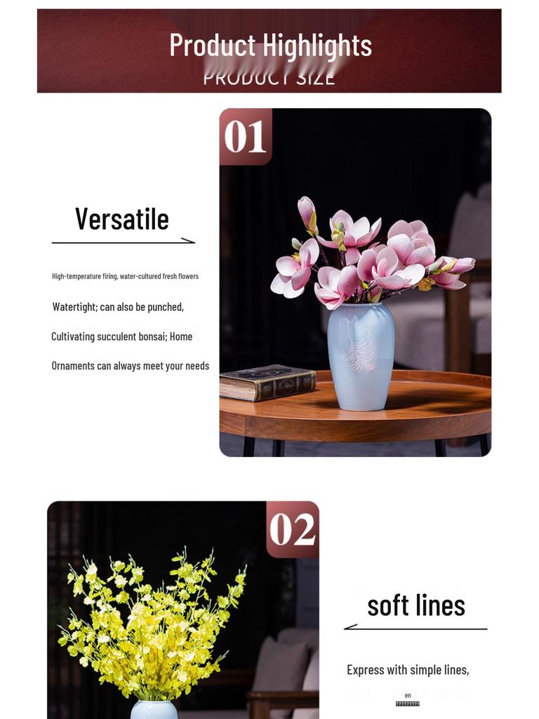Handcrafted Jingdezhen Ceramic Vase: New Chinese Decor for Living Room and Clubhouse