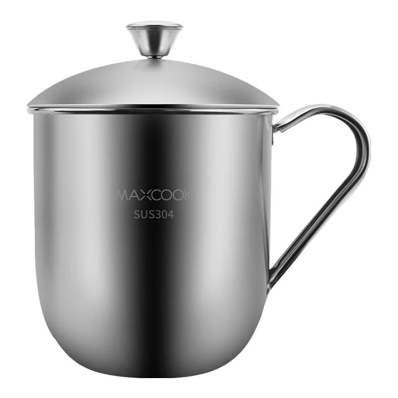 MAXCOOK 304 Stainless Steel Kids Drinking Cup with Lid and Handle