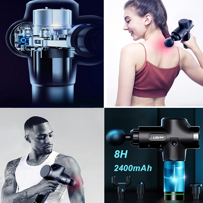 4 Heads High Frequency Vibrating Electronic Therapy Body Massage Guns Massage Guns Set Body Relaxing Guns Pain Relief 110-240V