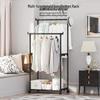 SHEIN Floor-Standing Bedroom Shoe & Hat Rack with Wheels, Multi-Layer Storage, Single/Double Rod Clothes Drying Rack.