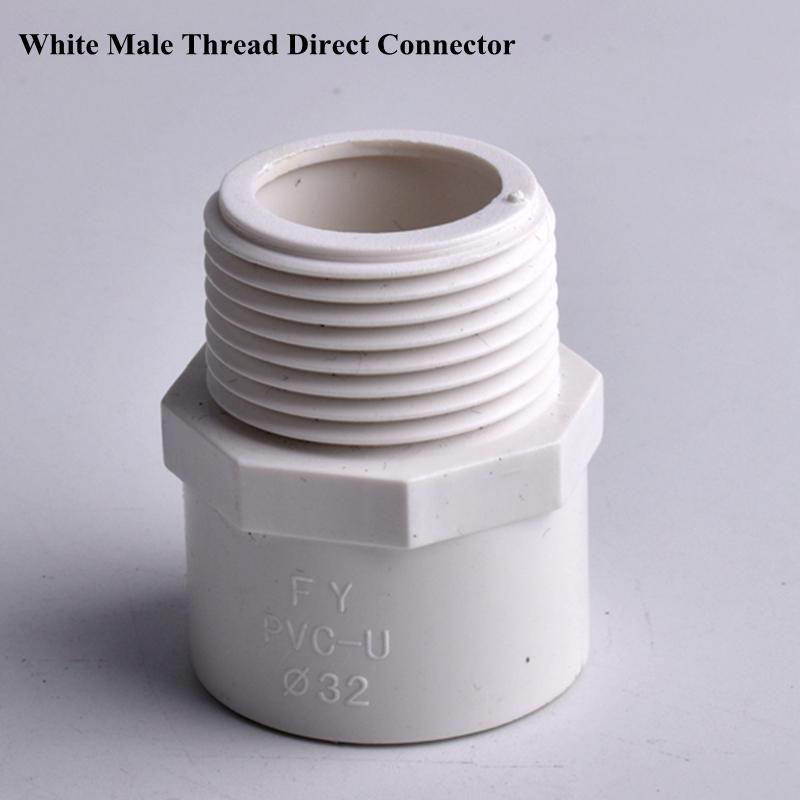 1/2" ~2" Thread To 20-63mm PVC Direct Pipe Connector, Garden Watering Irrigation Aquarium Fish Tank Water Tube Joint Fittings