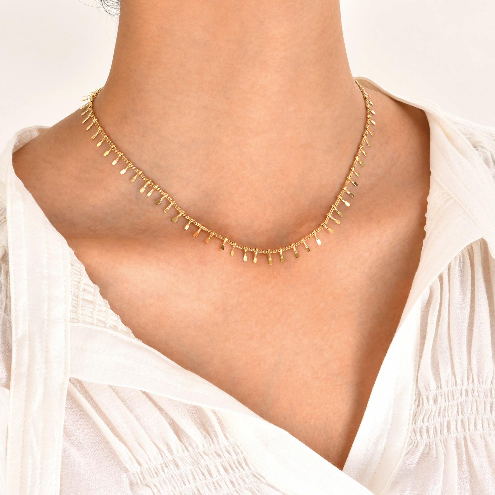 

Boho Stainless Steel Chain Necklaces for Women ,Geometric Multi Pendants Gold Plated Multilayer Jewelry
