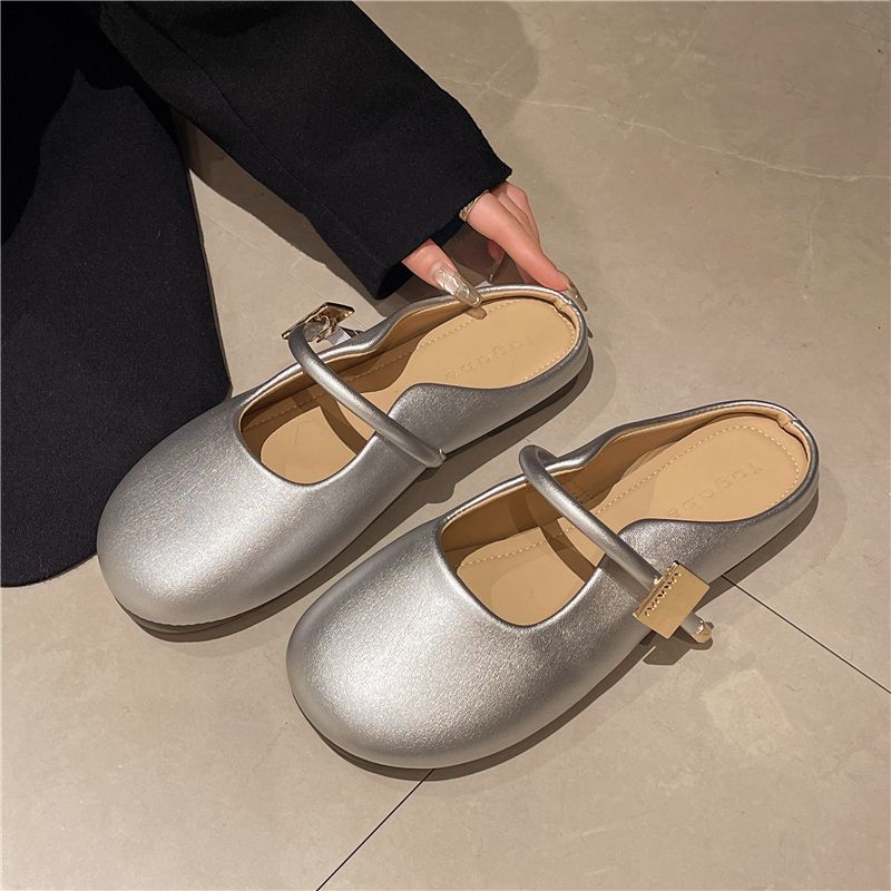Slippers Women's 2025 Spring New Soft-faced Bag Head Fashion Outer Wear Soft-soled Shoes Women's Shoes Versatile Flat-bottomed Lazy Drag