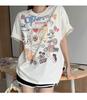 Retro Cartoon Animal Printed T-shirt for Women