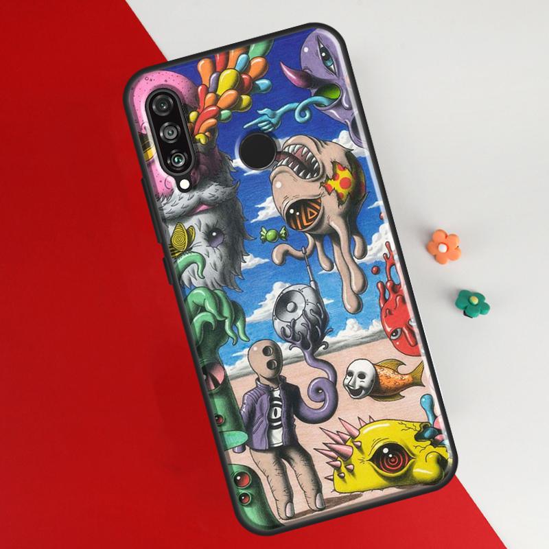 Indie Hippie Art Cover För Huawei P30 Pro P50 P20 P40 Lite P Smart 2021 Nova 5T Fodral For Honor 50 8X 10i