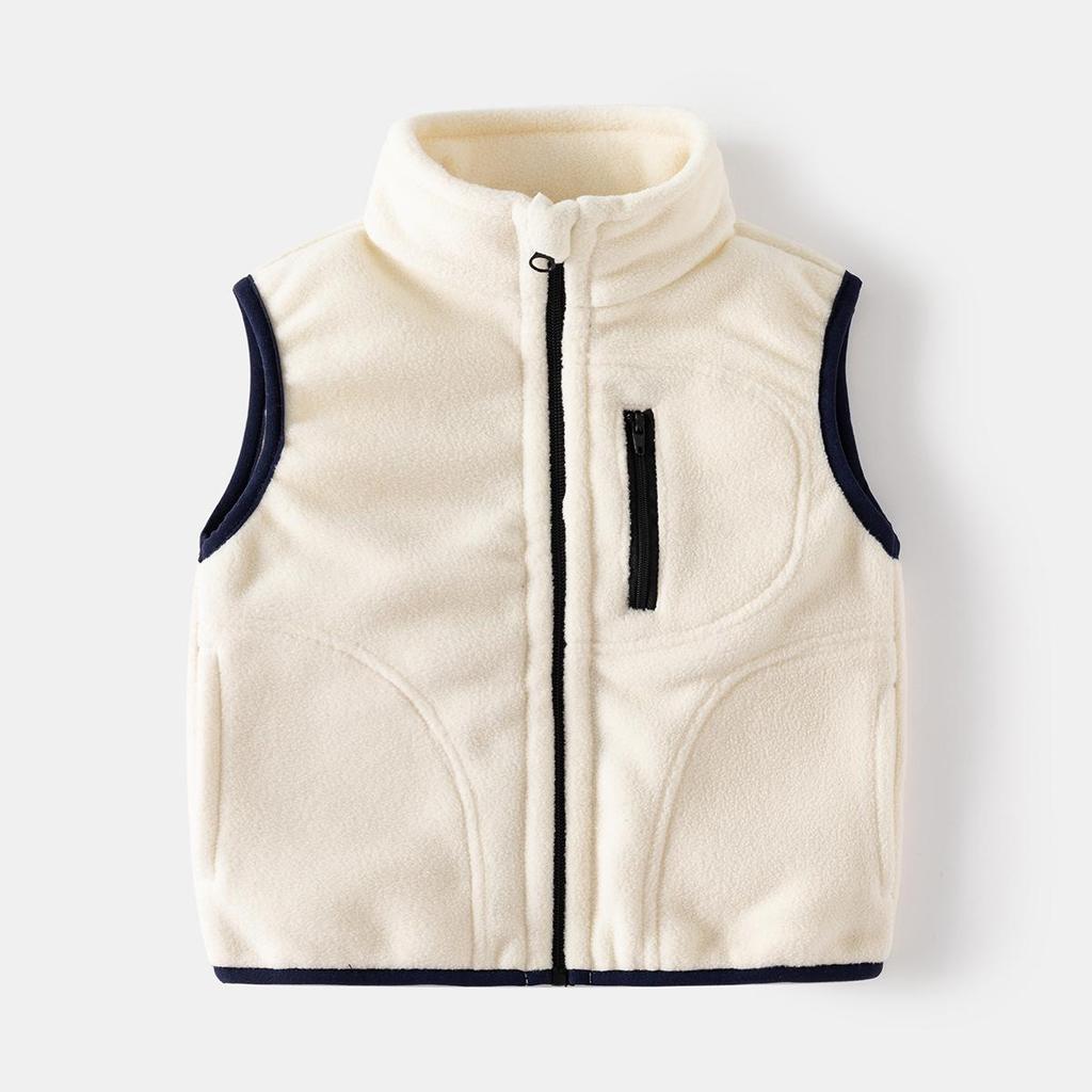 Children's Autumn/Winter Fleece Stand-Up Collar Vest - Unisex Sleeveless Jacket