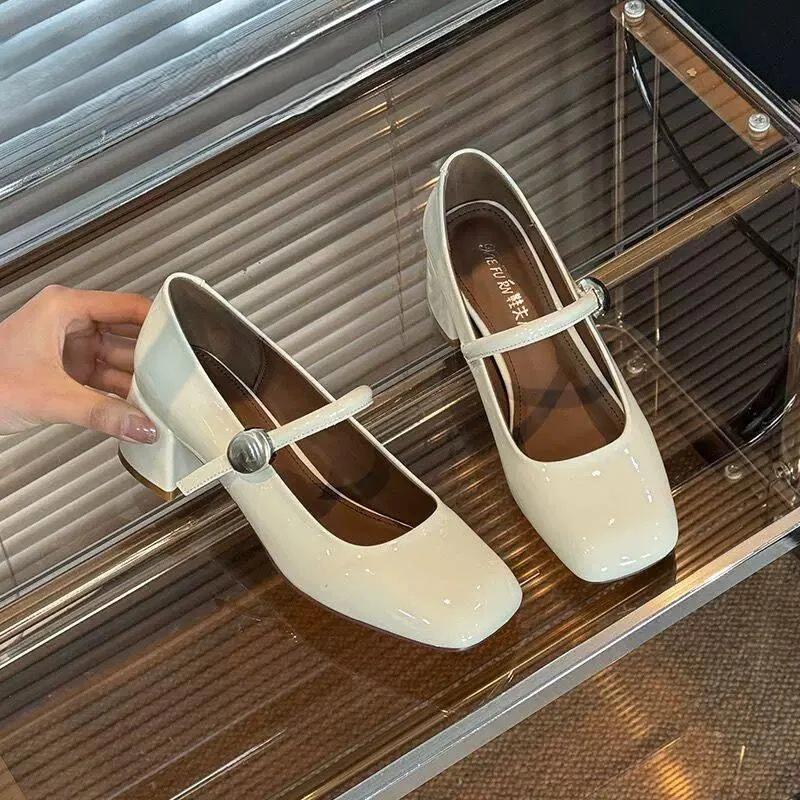 Fashion 2025 New Mary Jane Women's Pumps Square Toe Chunky Heels Versatile Shallow Fashion Shoes for Daily & Party Stylish High Heels