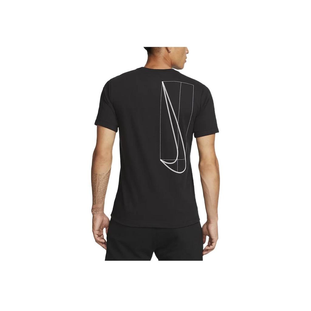 Nike Logo Print Patch Short Sleeve T-Shirt Men Tops Black DX0972-010