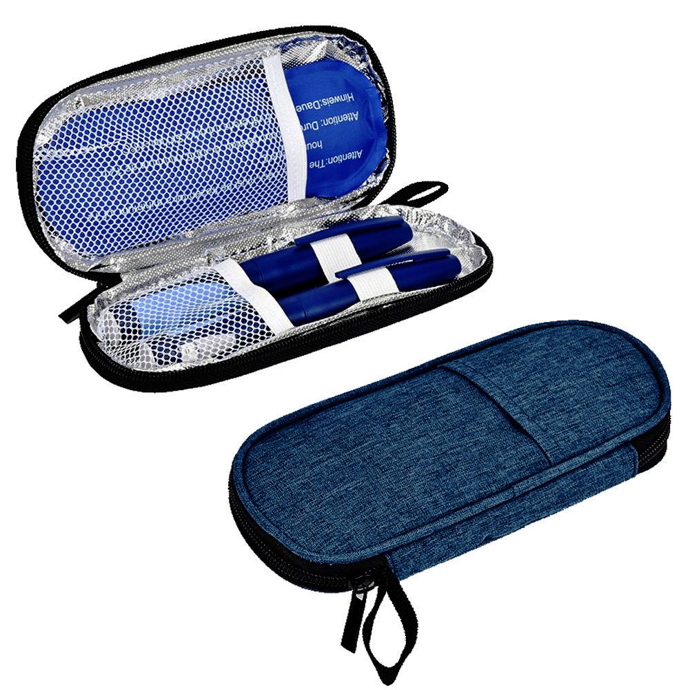 Portable Insulin Cooling Bag PU Waterproof Diabetic Insulin Cooling Bag Reusable Glaciated Cold Storage Bag for Diabetes Medicla