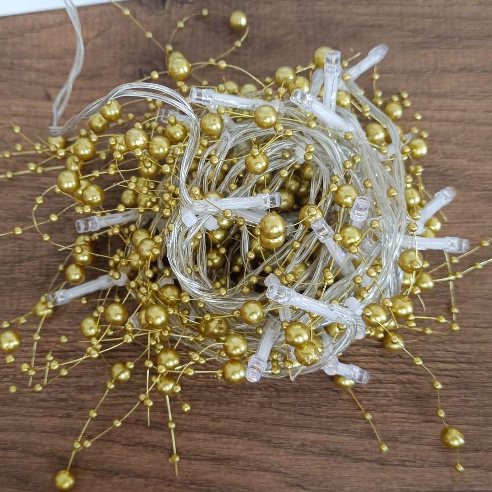 

Декор Різдвяна гірлянда Водонепроникні світлові нитки Світлодіодна гірлянда Лампи З ягідним намистом 4m золотий
