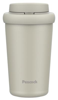 Peacock Water Bottle 400ml Vacuum Insulated Thermal Insulation One Touch Tumbler Wide Mouth Antibacterial Mug Bottle Thermos White W The-peacock 0.4L