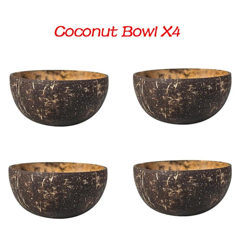Set di Ciotole Naturali di Cocco Creativo Guscio di Cocco Insalatiera per Frutta Riso Noodles Ciotola di Legno Stoviglie Ristorante Cucina Vendita Calda