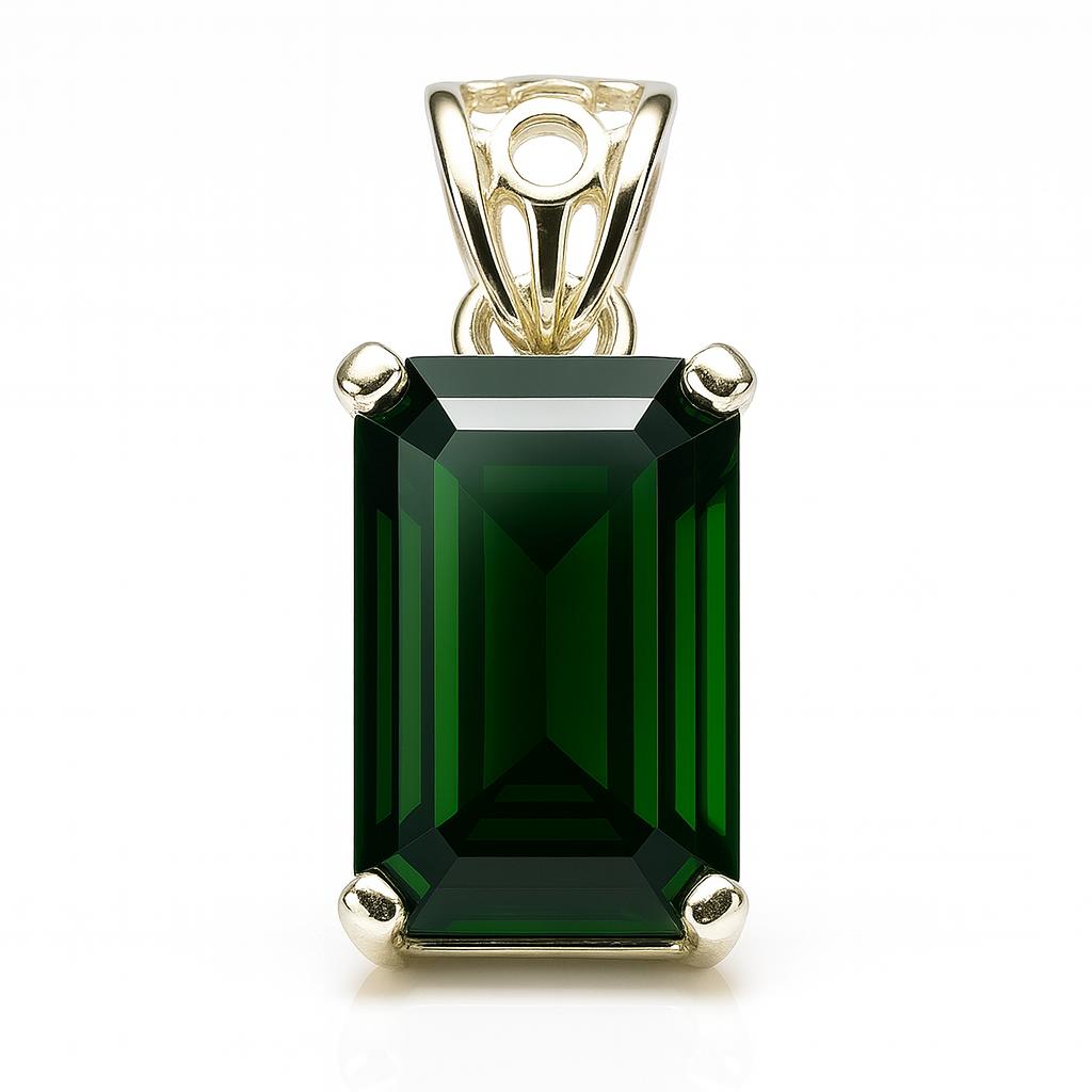A+ ZERTIFIZIERT 23 Karat Natürlicher Grüner Turmal 925 Sterling Silber Smaragd Anhänger AI-21-NS