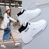 2025 Spring New White Flat Shoes Women's Fashion High Top Breathable Sports Shoes Soft Bottom Lightweight Casual Board Shoes