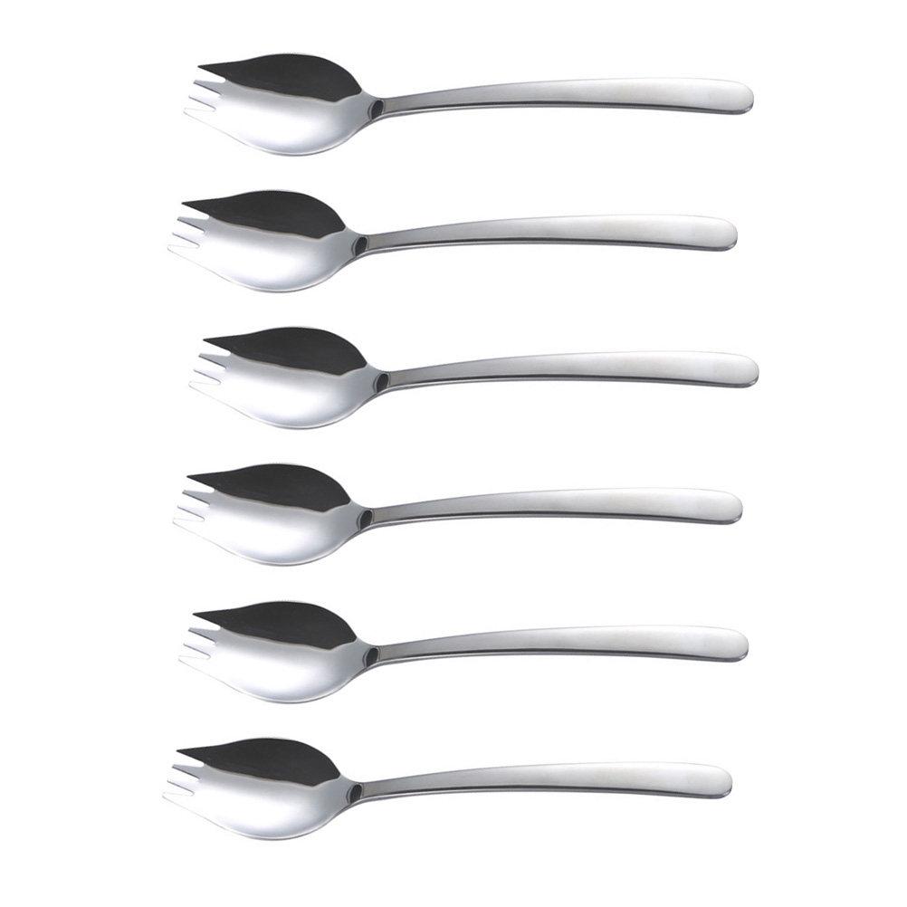 6Pcs Kitchen Fork Spoon Stainless Steel Multitasking Utensil for Food Dining Silver Stainless Steel Fork Spoon серебряный