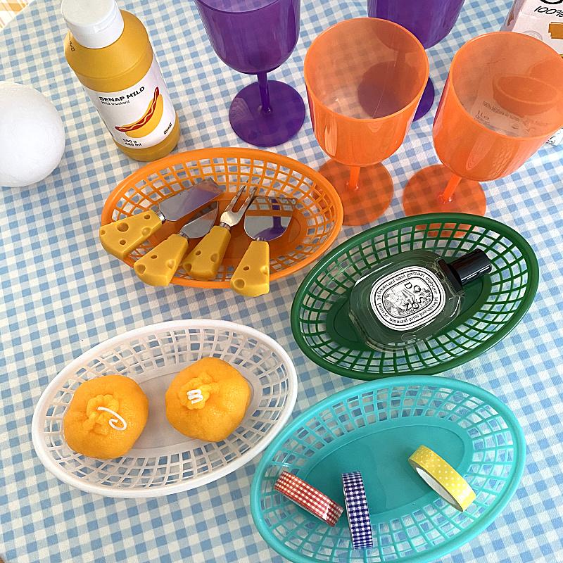 5 Stuks Plastic Snackmandjes Ovalen Serveerschaal Ontbijt Dinerborden Frans Ovalen Fruitmand Broodmand Keukengereedschap