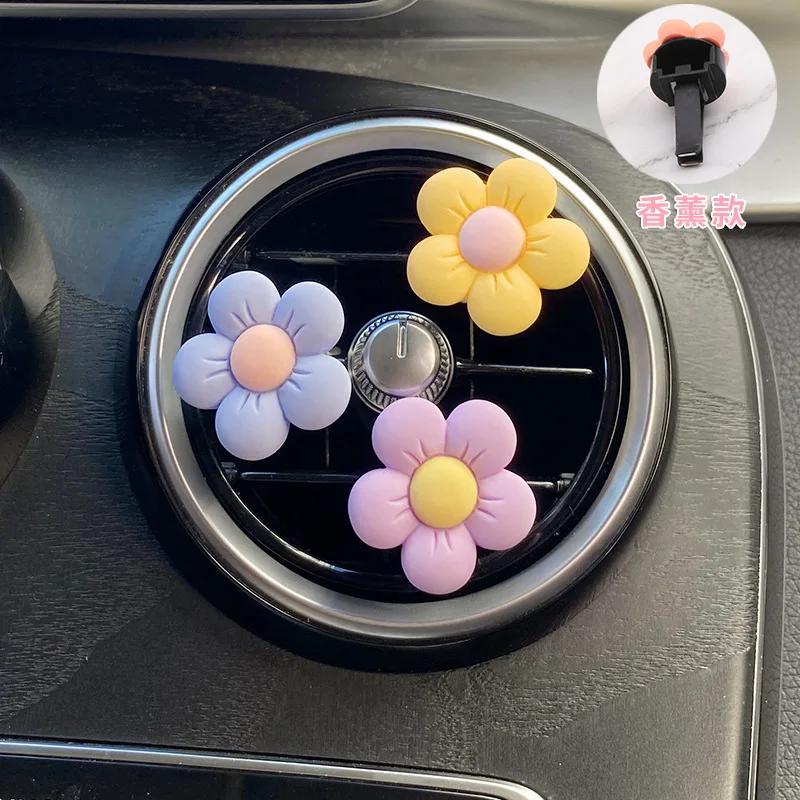 Cute Flower Perfume Clip Car Air Outlet Decoration Aromatherapy Air Freshener Colorful Flora Ornament Auto Interior Accessories