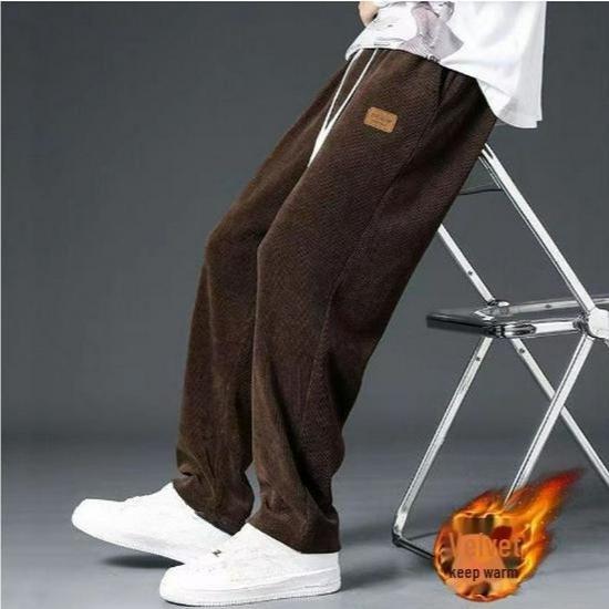 Pantaloni de trening pentru bărbați din catifea din catifea grea - la modă, ocazional, lejer pentru sporturile de toamnă și iarnă