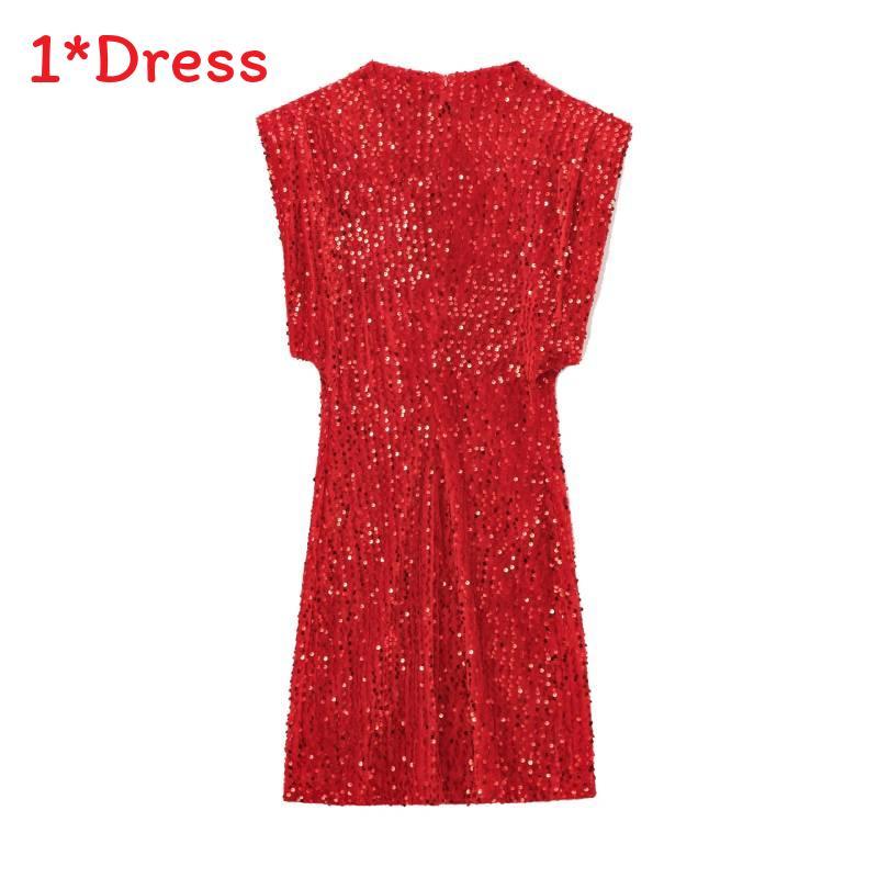 Sequin Dress For Women With High Waist Short Skirt For Winter Party Wear