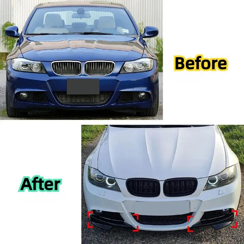 2pcs M-Tech Style Front Bumper Side Splitter Cover Lip Spoiler Fog Lamp Cover For BMW 3 Series E90 E91 320i 330i 2005-2012