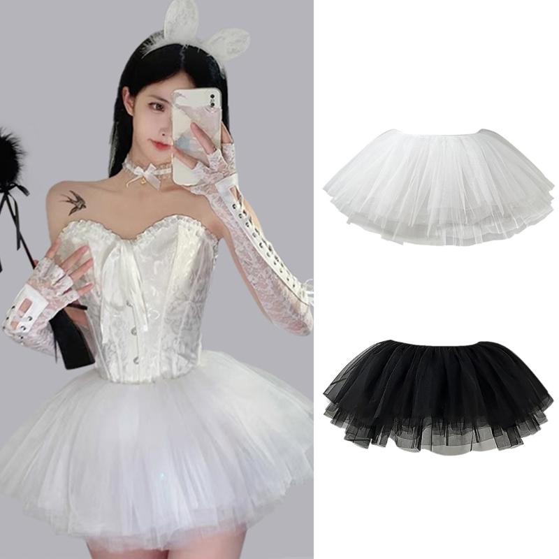 Damen 28cm Petticoat 6 Lagen Tüll Bubble Puffy Rock Ohne Reif Tüllröcke Crinoline Unterhemd Kurze Länge Halbe Unterröcke Kleid