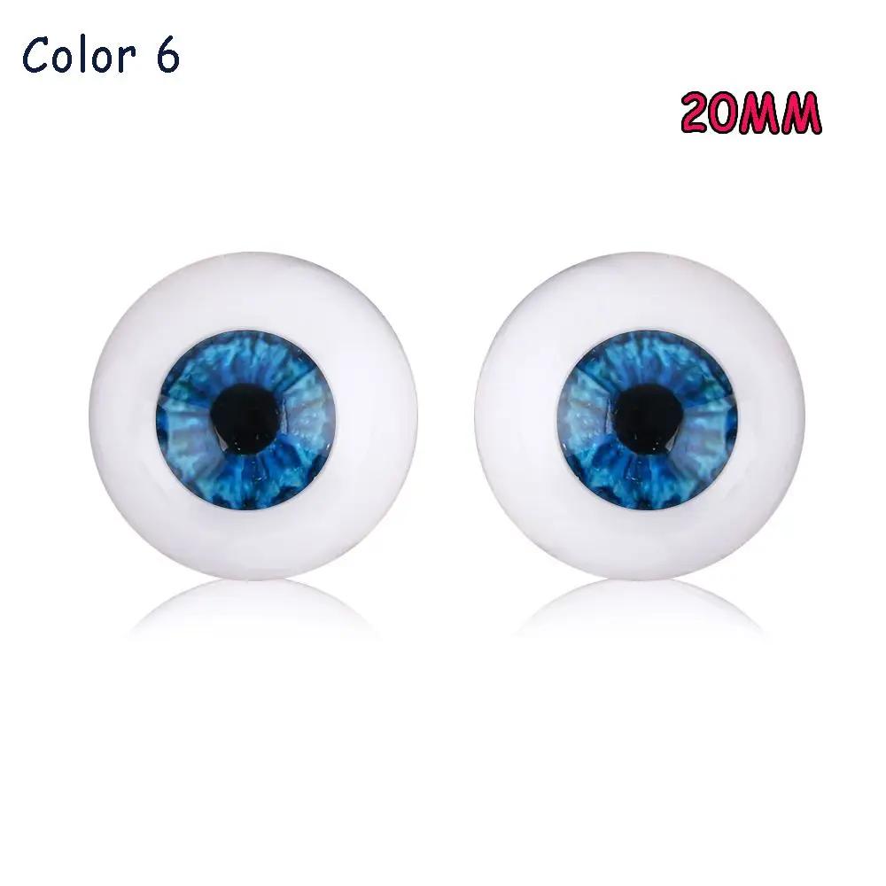 1pair 20mm 22mm 24mm Realistic Half Round Craft Accessories Acrylic DIY Eyeballs Reborn Doll Eyes BJD Mini Easy Use Simulation