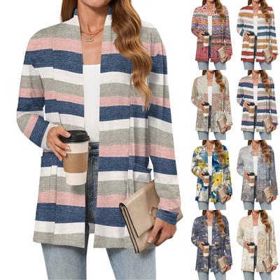 Damen Leichte Strickjacken Offen Vorne Langarm Lässig Locker Dünne Strickjacken Mit Taschen