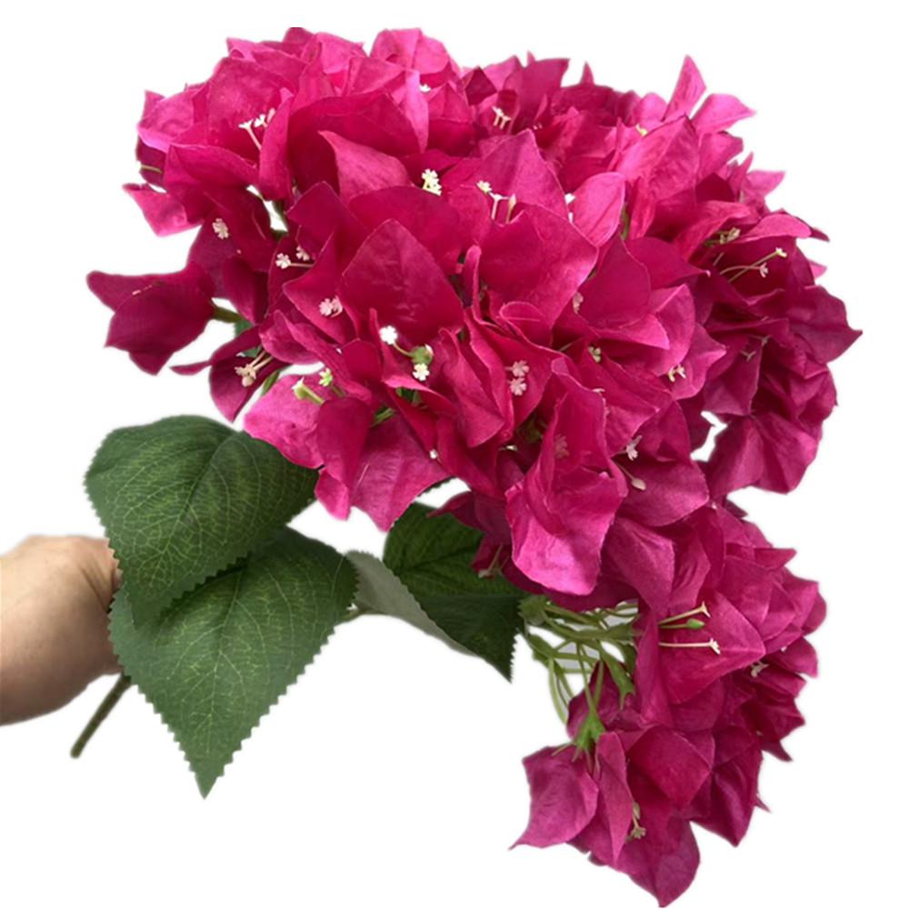 One Silk Bougainvillea Bouquet Flower for Wedding Floral Decoration Five Forks Artificial Bougainvillea Spectabilis Tree Branch