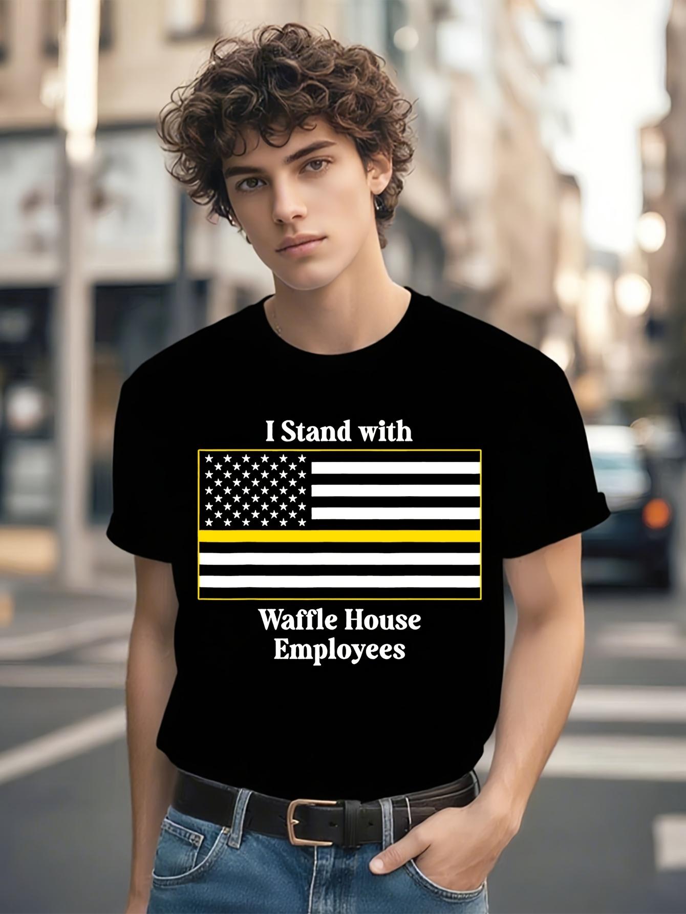 Patriotic Waffle House Employee Support Tshirt - Black Cr... M