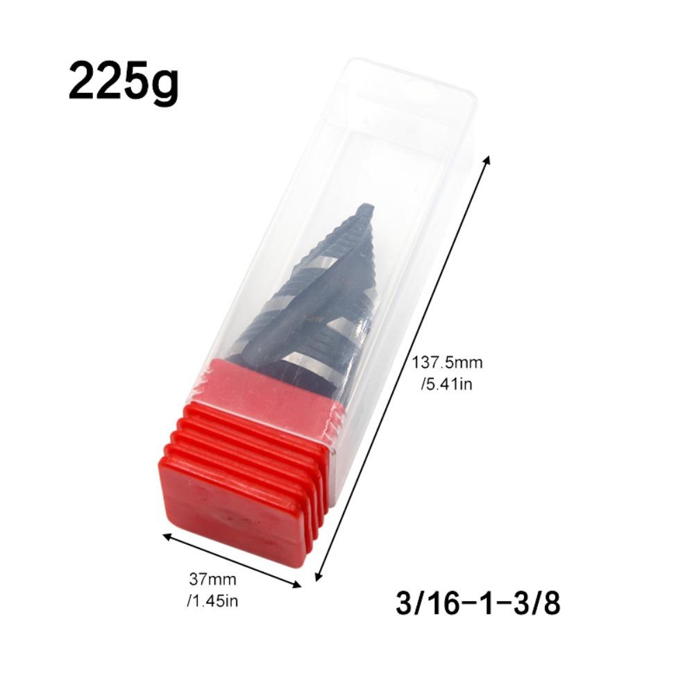 Four Spiral Flute Step Drill Bit Spiral Groove Wood Metal Hole Opener Punch Holes Drill Bit