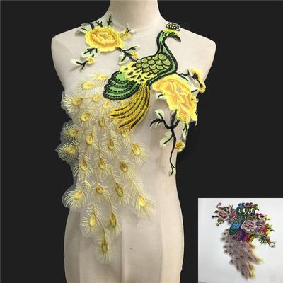 Meerkleurig Pauwenpatroon Kantkraag Geborduurd Kant Decoratieve Cheongsam Kledingaccessoires DIY Naaiaccessoires