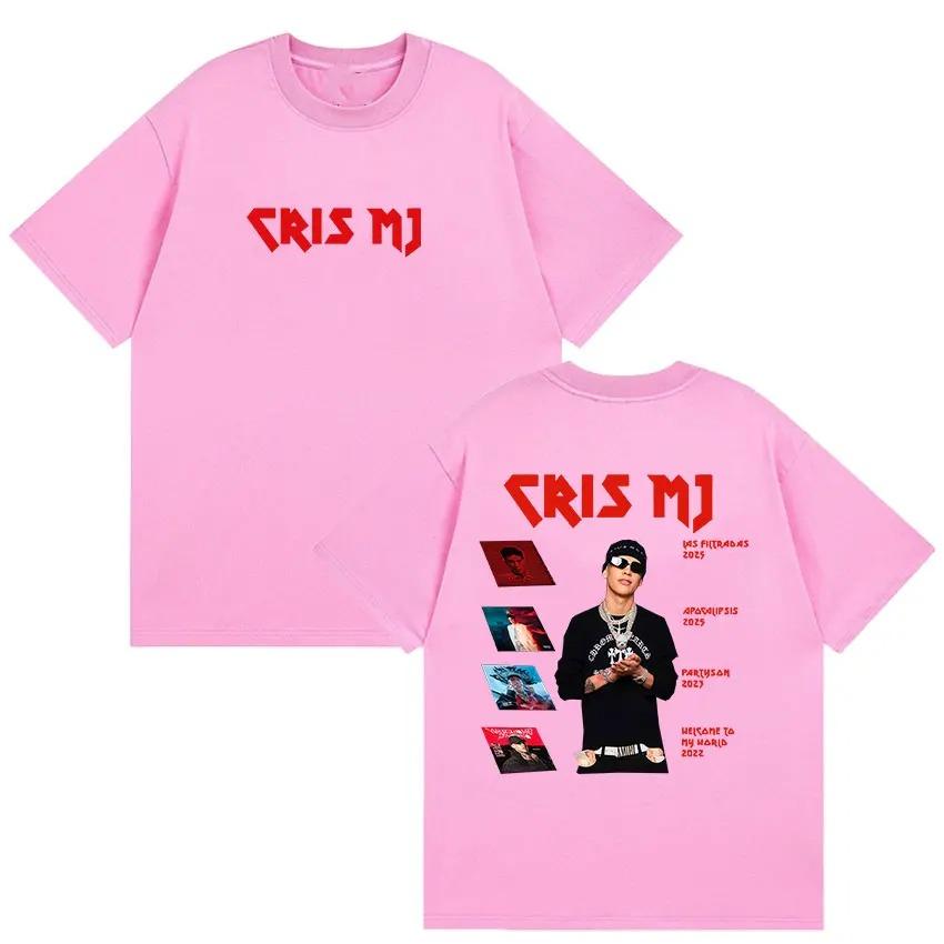 Rapper Cris MJ Album 2026 Merch T Shirt Unisex Hip Hop Vintage Gothic Clothing T-shirts Man High Quality Oversized Cotton T-shirt