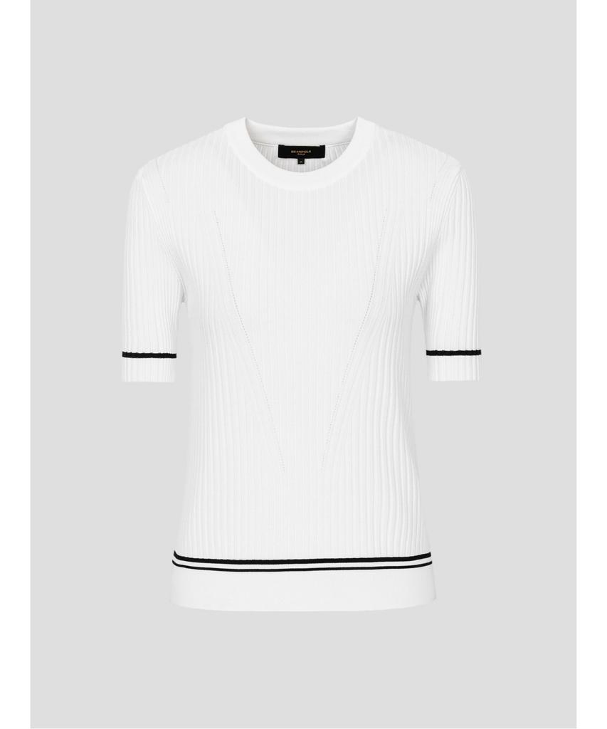 BEANPOLE GOLF [B_Under] Women'S Ribbed Mix Short Sleeve Pullover - White