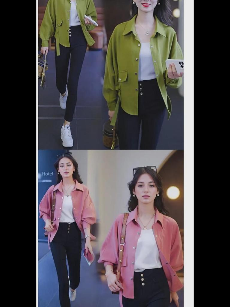 Women's Bat Sleeve Cardigan: 2025 Spring/Autumn Trend, High-End Street Style, Loose Fit Top