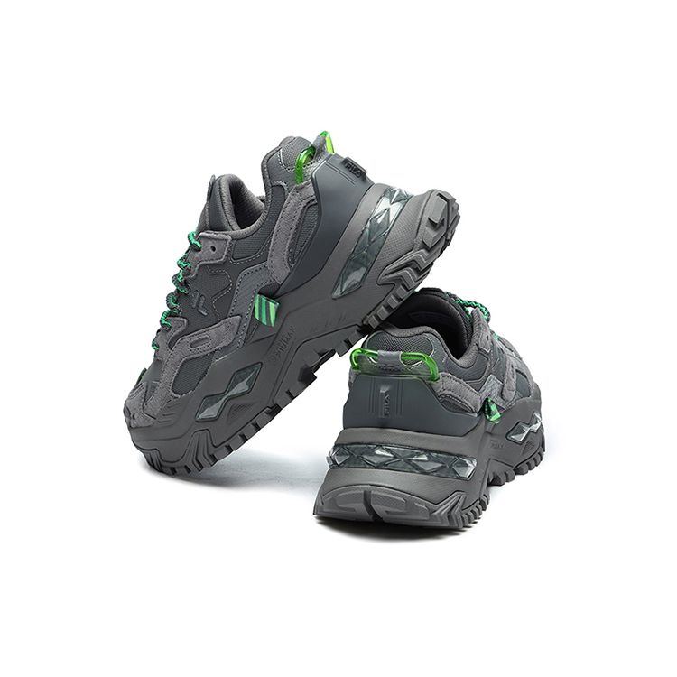 Fila Fusion Bianco Hard Candy Fabric Synthetic Leather Pigskin Thick Sole Low Top Dad Shoes Women sneaker Mystery-Gray T12W219102FFC