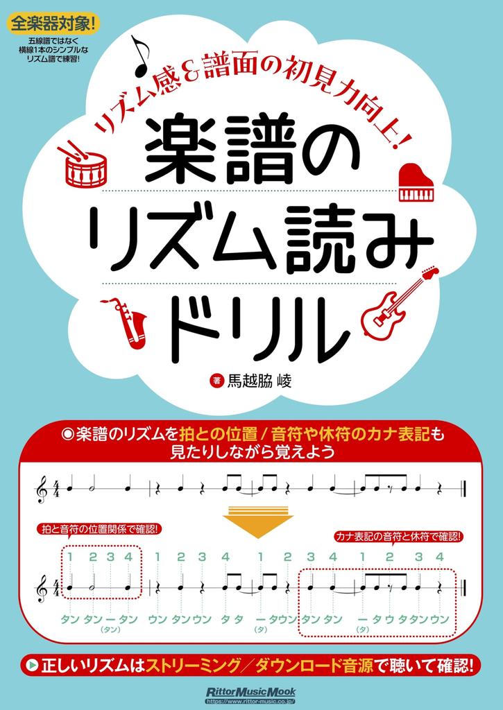 Drills for Reading Rhythm in Sheet Music your sense of rhythm and sight reading Music ~Improve skills!~ (Rittor Mook)
