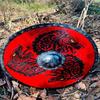 60.96 Cm Red Dragon Valhalla Viking Shield, Gift, Battle Ready Viking Shield, Norse Viking Round Shield, Viking Gift Him Her