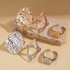 Three-piece Pleated Geometric Hollow Open Ring Niche Jewelry