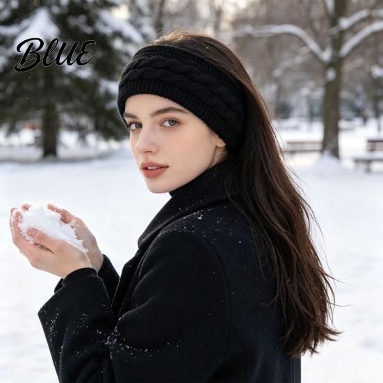 Fashionable Twist Knit Head Wrap Winter Headbands for Women Thickened Knitted Ear Warmers Cold Thermal Protection Ears And Forehead Weather