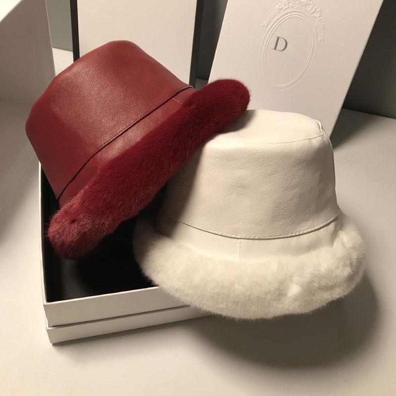 Women Winter Fluffy Plush Bucket Hat Ladies Solid Warm Faux Fur Fisherman Cap
