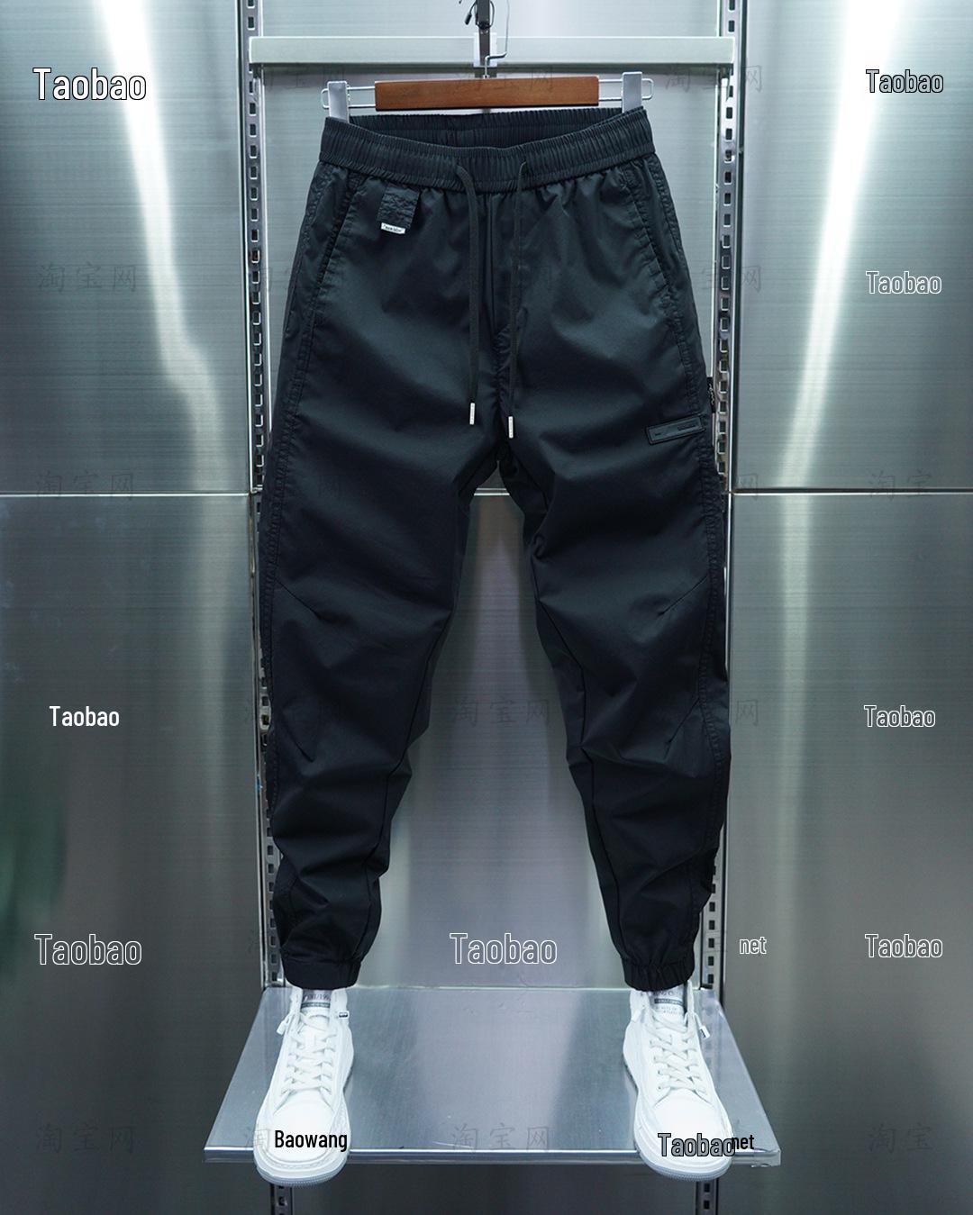 

Мужские облегающие брюки-шаровары с эластичными манжетами - корейский стиль, однотонные, на весну/лето XL