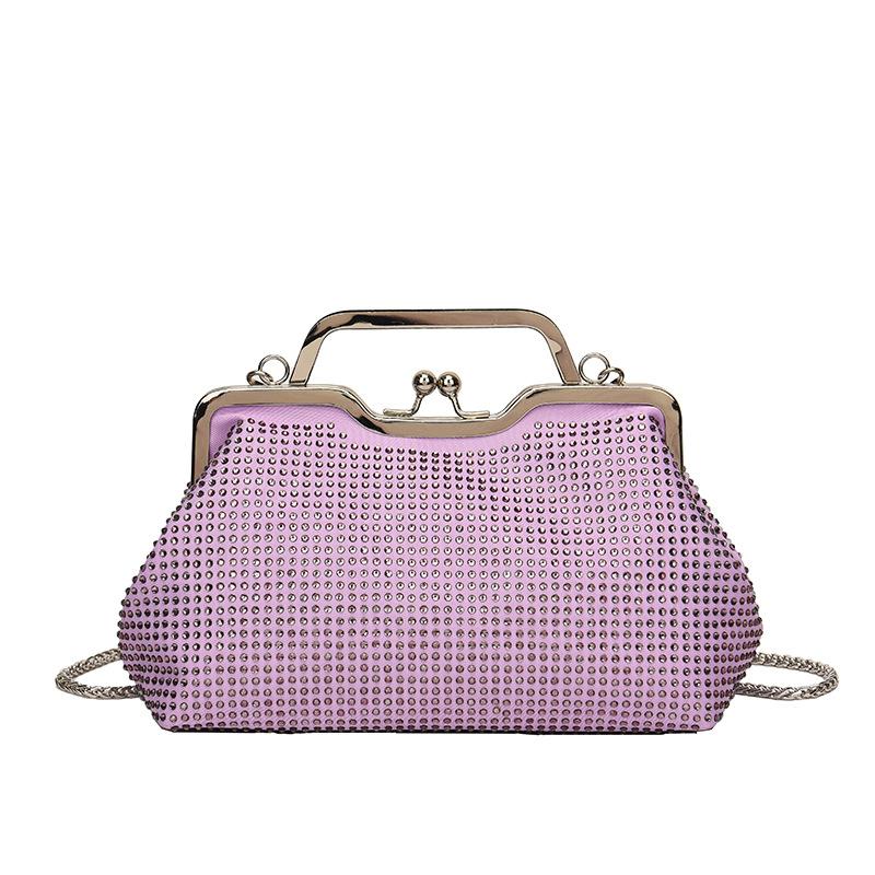 2026 Fashion Multicolor Diamond Evening Bag Hasp Luxury Handbag Chain Women Shoulder Crossbody Bag Lady Wedding Party Clutch Bag