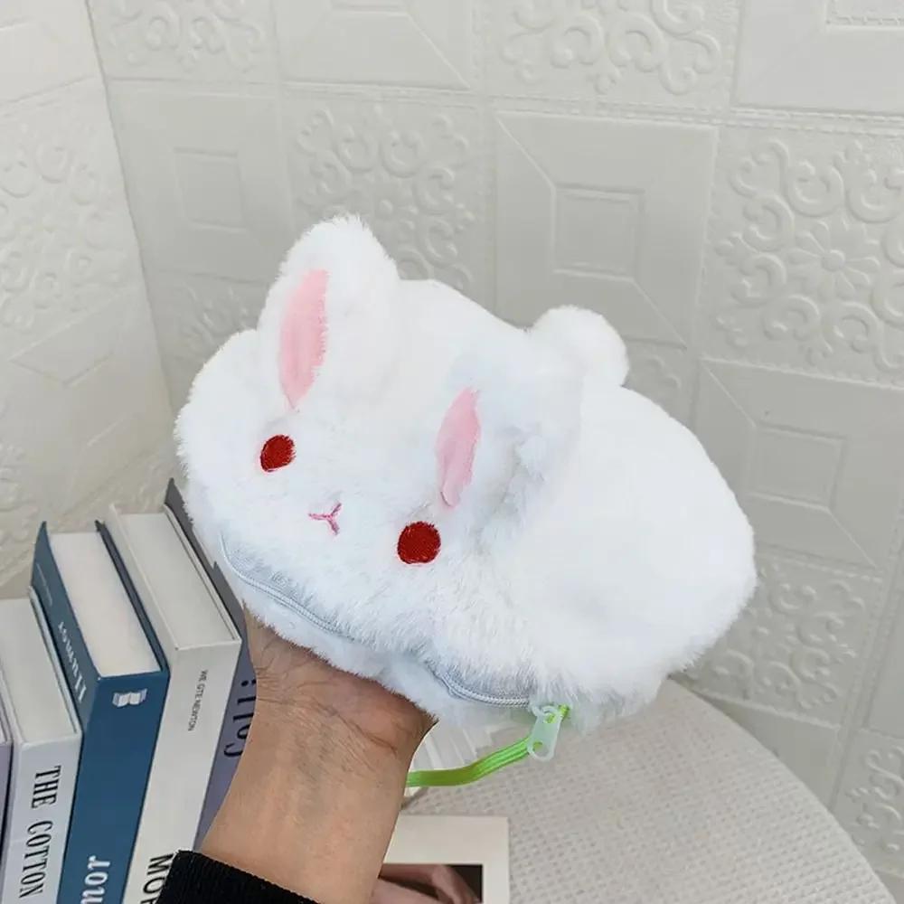 Kawaii Cartoon Plush Rabbit Messenger Bags Kids Animals Crossbody Bag Girls Casual Cute Purse Bag Coin Purse Wallets Handbag