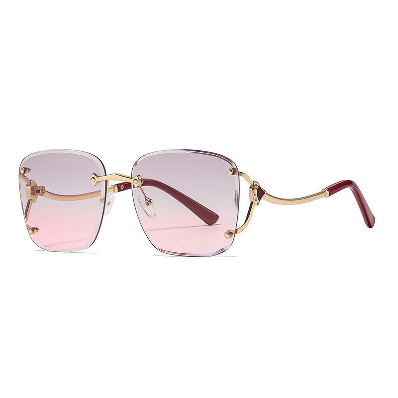 High Fashion Womens Metal Frame Square Sunglasses With Uv400 Protection For Outdoor Activities