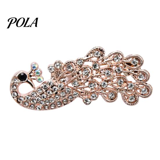 Colorful Peacock Jewelry Rhinestone Brooch Pin, Animal Shape Alloy Lapel Sweater Secure Clasp Cardigan Coat Clothing Accessories, Gift for Women