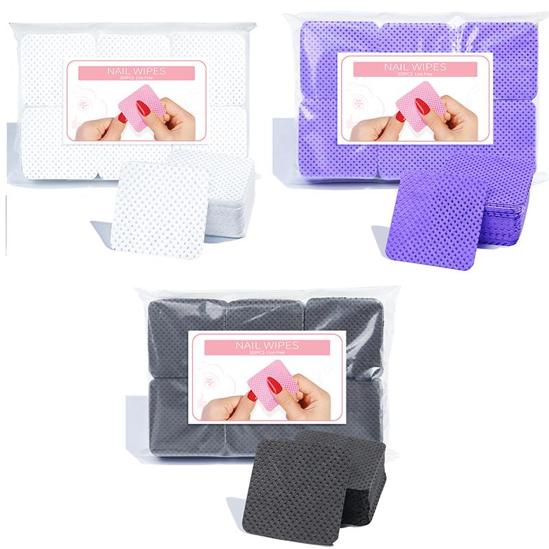

300 шт. безворсовые салфетки для снятия лака с ногтей, инструмент для чистки маникюра и педикюра фиолетовый