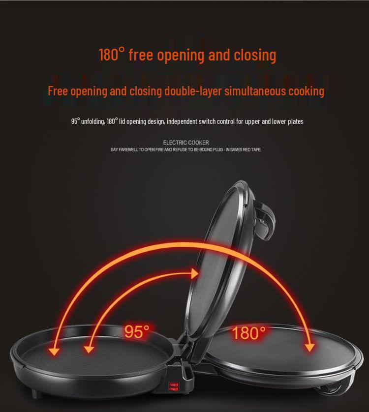 Commercial Double-Sided Electric Griddle for Pancakes and Crepes, Large Diameter, High Power